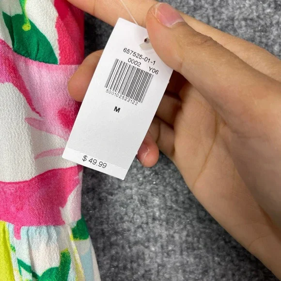 NEW Old Navy Midi Dress Womens Medium Multi Color New Floral Smocked Strappy - Picture 8 of 9